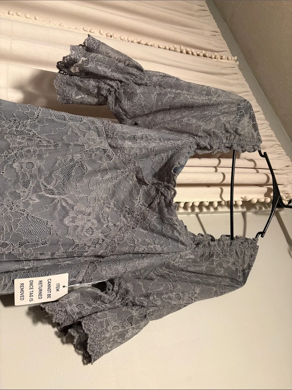 Joyfolie Gray Lace Maxi Dress - Picture 5 of 6